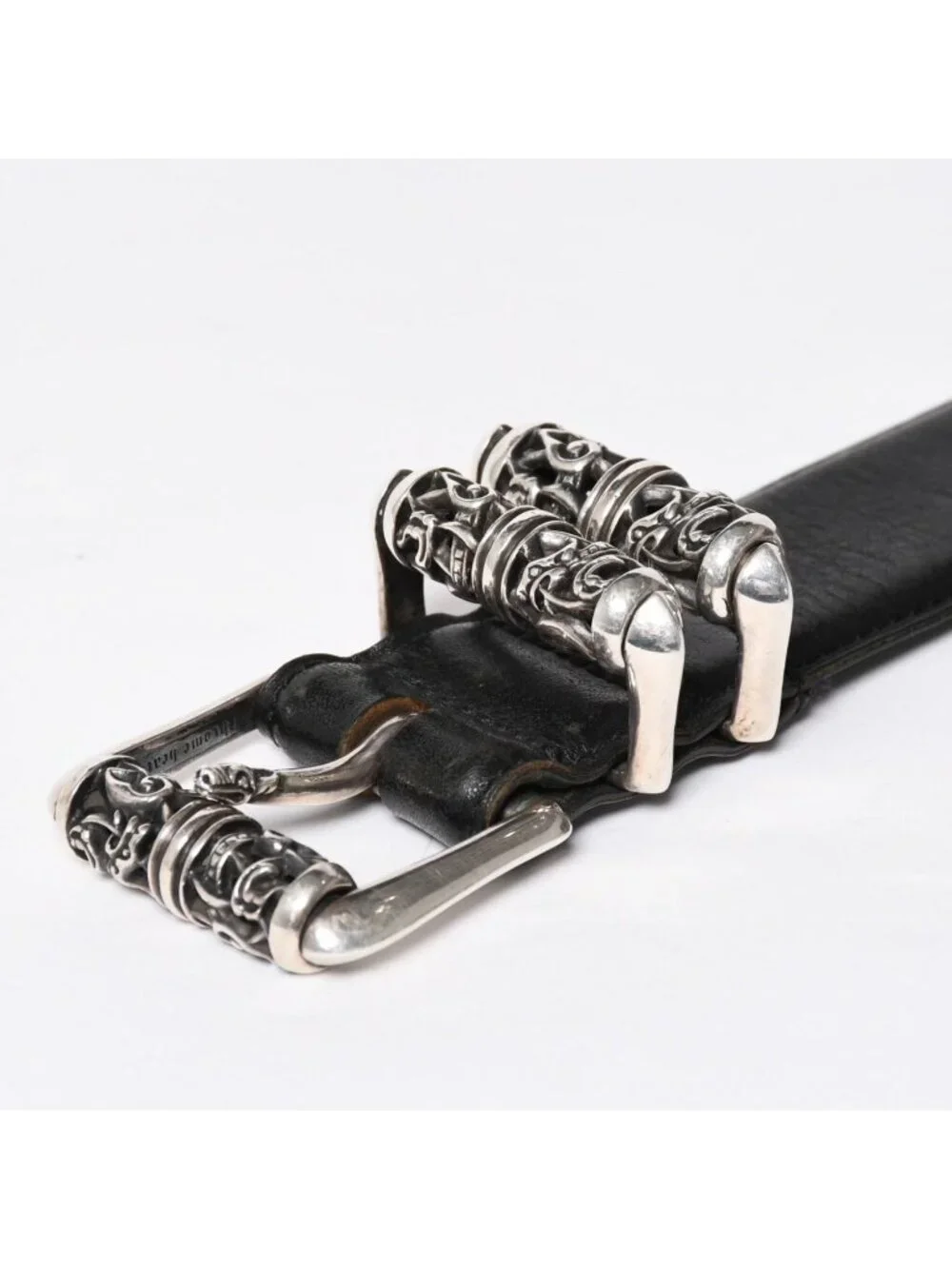 Chrome Hearts Blt Roller Belt 32 Black Leather 925 Sterling Silver
